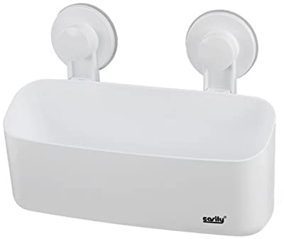 Vet italy Vetrineinrete® Mensola da doccia con ventosa da muro mensole porta oggetti salvaspazio da parete arredo bagno