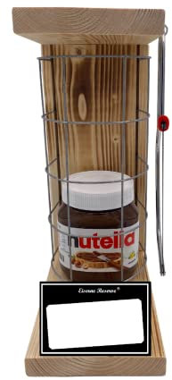 Nutella - Geschenk mit eigenem Text Nutella - Geschenk Set Eiserne Reserve Gitterkäfig Nutella Glas (1 x 450 g) Text s/w Neutral zum SELBST BESCHRIFTEN