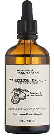 Read The Label - Gocce di bergamotto e grosso lavanda, con oli essenziali puri al 100%, bergamotto, geranio, ylang ylang e lavanda, purifica e rinfresca il bagno, 100 ml