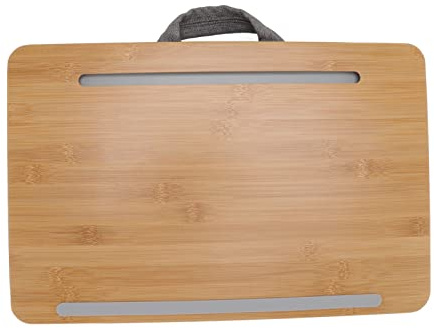Jeanoko Support pour genoux, bureau d'ordinateur portable multifonctionnel en bambou 3 en 1 coussin stable pour canapé lit