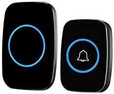 Campanello Senza Fili Mini Campanello per Porta Kit Campanello Elettronico Impermeabile 300M 38 Melodie in 3 Livelli di Volume per L'home Office Hotel(Nero)