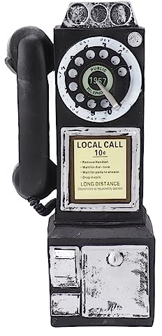 Topiky Antikes Telefon Ornament, Modisches Klassisches Handy Modell, Vintage Telefon Dekoration, Kunsthandwerk, Ornamente, Café Bar, Fensterkabinen Dekoration (Schwarz)