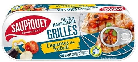 Saupiquet – Filetto di sgombro alla griglia Verdure solari 1/4 120 g – Tre articoli