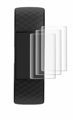 Savvies Protection Film compatible with Fitbit Charge 4 | 4 Pack Clear Screen Protection Made in Germany 3D Curved Full-Cover Transparent Anti-Fingerprint Case-Friendly