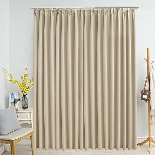BaraSh Tenda Oscurante con Ganci Beige 290x245 cm,Tenda Oscurante da Esterno,Tenda Oscurante Moderne(SPU:134449)