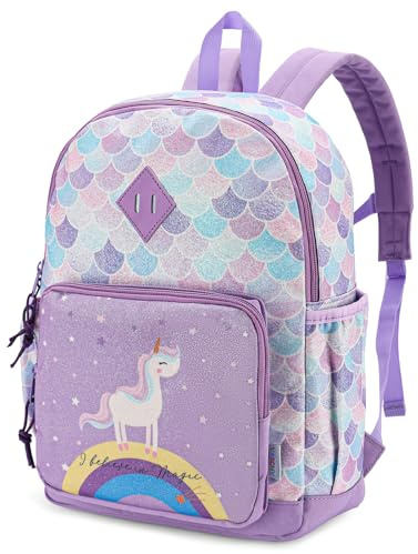 VASCHY Zaino per bambini leggero, zaino per la scuola, ragazza, ragazzo, scuola elementare, asilo, 4-6 anni, impermeabile, carino, zaino, ragazza, ragazzo, per A4, scuola materna, viaggio, con cintura