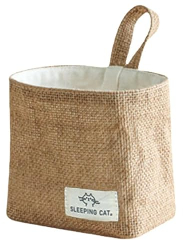 Alissvater Cotton Linen Storage Bags, Cotton Linen Laundry Basket, Removable, Foldable, Washable, Hanging Storage Bags for Walls, Doors, Rooms and Bathrooms (1)