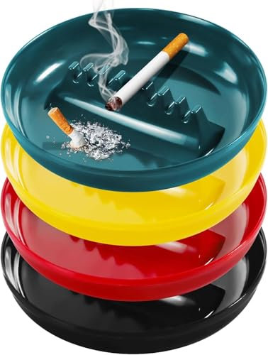 Posacenere per sigarette e sigari, posacenere in plastica per interni ed esterni, grandi dimensioni, decorazione per casa, ufficio, ristorante, patio, bar (4 pezzi)