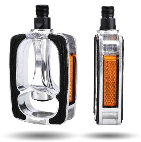 Samamoca Pedale Fahrrad – rutschfest Fahrradpedale Aluminium Plattform Set, Leicht & Robust, Für MTB, Rennrad, Citybike, Trekkingbike mit Reflektoren