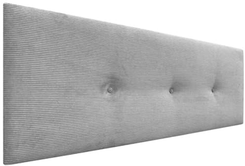 DHOME Kopfteil aus glattem Cord mit Knöpfen, hohe Qualität, modernes gepolstertes Kopfteil, Luxus-Bett, gepolstertes Schlafzimmer (Grau, 160 cm)
