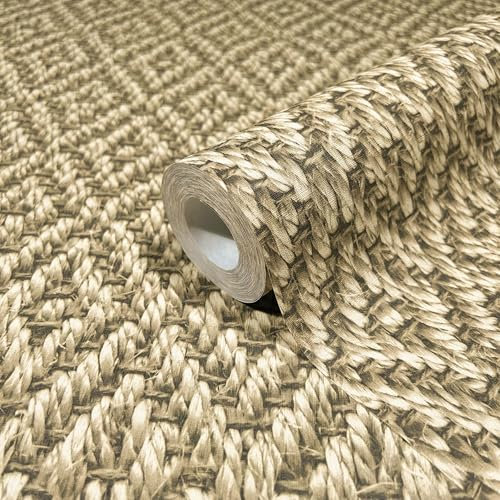 marburg Panneau Mural Papier Peint Intissé Beige Aspect Textile Naturel pour Salon Chambre à Coucher Fabriqué en Allemagne 10,05 x 0,53 m