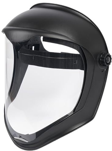 Peosaard Bouclier facial avec visière en polycarbonate transparente, masque complet de protection anti-buts à vent pour le travail, broyage, coupe