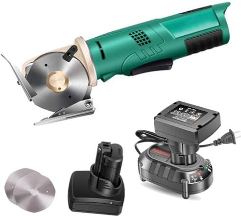 Taglierina elettrica per tessuti con spessore di taglio massimo di 2,5/3,3 cm e batteria da 2000/4000 mAh (2), forbici per tessuti senza fili per il taglio di tessuti/pelle/carta, funzione di affila