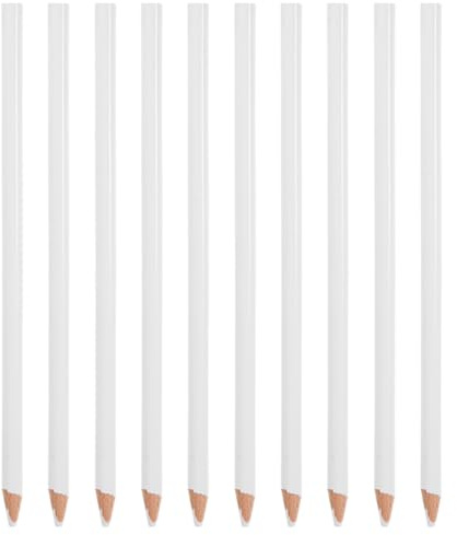Lurrose 10pcs White China Marker Pencils for Art Fabric and Glass Grease Pencils for Drawing and Marking for Tailors and