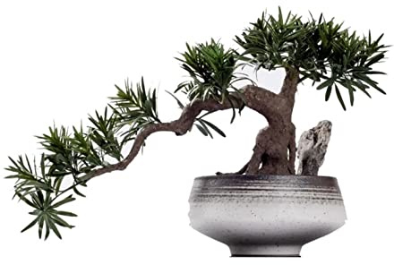 Bonsai, bonsai artificiale, pino Lohan, simulazione, pino di benvenuto, pianta in ceramica, piante artificiali in vaso, ornamento, espositore da scrivania per interni (senza base), bo artificiale