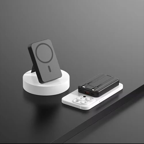 Générique Batterie Externe magnétique sans Fil, 10000mAh, powerbank MagSafe Compatible avec Iphone 12 13 14 15 16 Pro et Pro Max, Charge Rapide, Cable Double USB c Inclus Coloris variés