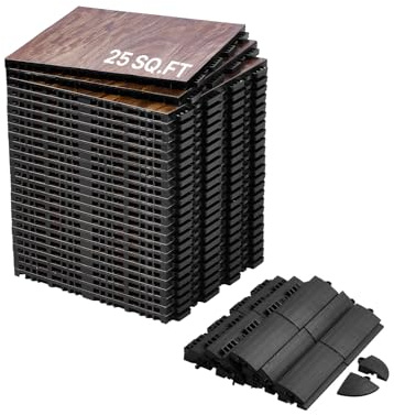 VEVOR Dance Floor Tiles, 12.4 x 12.4 in 25 Piece Interlocking Dance Flooring, Portable Dance Practice Floor with Cushioned Base (Oak Wood Grain, 25 sq. ft/Box)