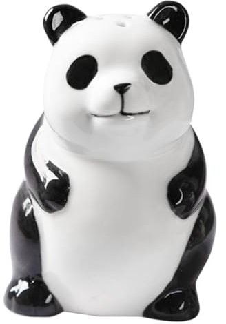 MOLUCKFU Barattolo Per Condimenti in Ceramica Decorativa a Forma Di Panda, Contenitore Piccolo Salvaspazio, Diffusore Multifunzionale Per Cucina Familiare