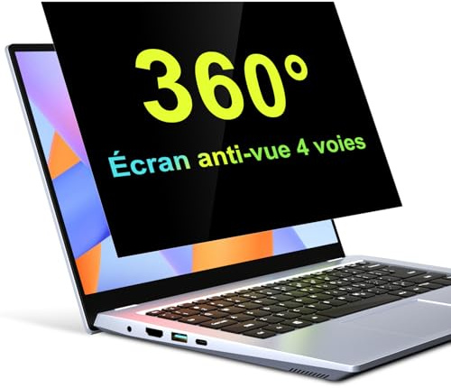 ZOEGAA 360° Filtre de Confidentialité 13.3 Pouces 16:9,New 2025 Protection Ecran Anti-Espion Anti-Reflet,Laptop Privacy Screen Protector Compatible avec Lenovo/Dell/HP/ASUS/Samsung/Acer/ThinkPad