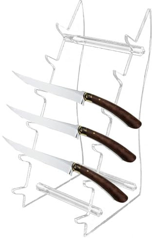 Pianto di coltello acrilico-supporto per lo stoccaggio a 6 livelli, organizzatore regalo di compleanno | Porta di coltelli a più livelli, rastrelliere per risparmio spaziale, design durevole per sala