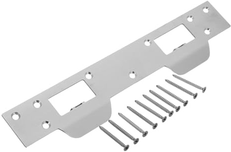Veemoon Stainless Steel Door Strike Plate Heavy Duty Latch Plate for Interior Exterior Door Frame Reinforcement Double Installation Kit