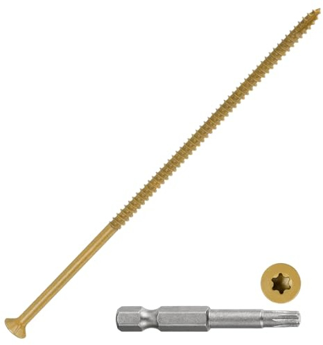 DTGN #10x6 Deck Screws - 30Pack - Good for Decks, Fences, Frames, Farms, Outdoor Furniture - Carbon Steel Wood Screws Epoxy Coated W/ T25 Torx Star Drive Bit - Tan | Wood Screws Epoxy-Coated Decking Screws W/ T25 Torx Star Drive Bit,Good for Decks,Fences,Frames,Farms,Outdoor Furniture