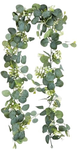 1.8m Ivy Garland，Eucalyptus Garland, Artificial Greenery Foliage for Wedding Decor, Home and Party Decoration