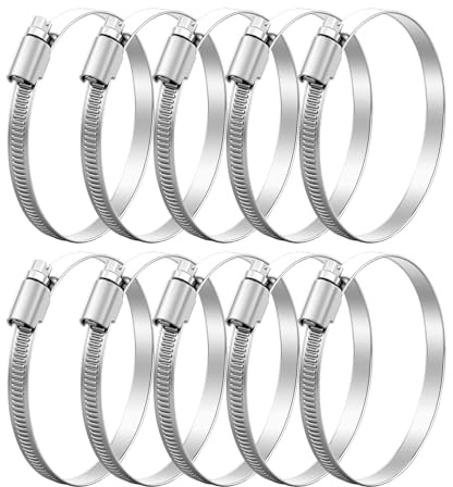 Yesaler Fascette Stringitubo in Acciaio Inox 304 Fascette Stringitubo Regolabili 16-25mm Fascette per Tubi da Giardino Auto Lavatrice 10 Pezzi