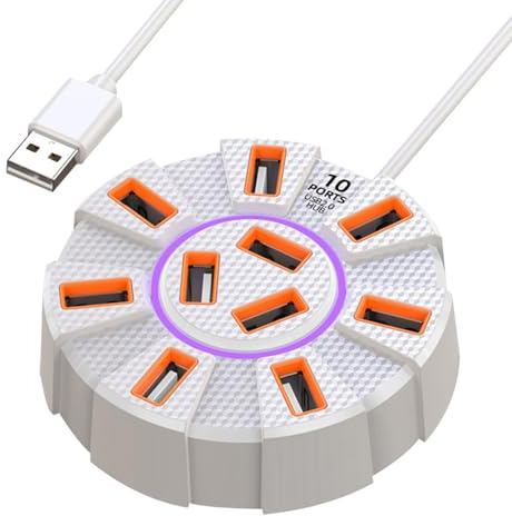 Hub USB 10 en 1 Multipuerto con Lector de Tarjetas | Estación de Expansión USB 3.0/3.1 de Alta Velocidad, Adaptador Portátil para Portátil, PC & – Salida de Audio & Transferencia de Datos