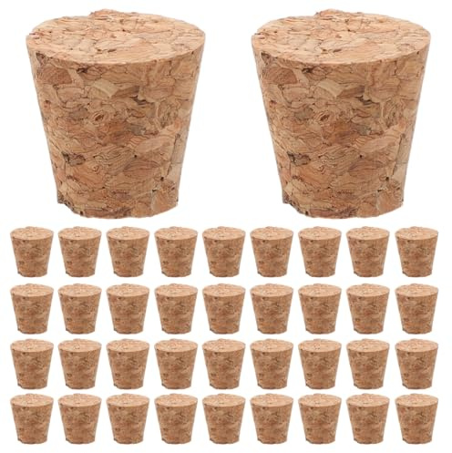 TOPBATHY 50Pcs Tapered Cork Stoppers for Wine Bottles 0.71In Leakproof Soft Cork Plugs Suitable for 0.55-0.63In Bottle Necks DIY Crafts Beer & Liquor Bottle Seals