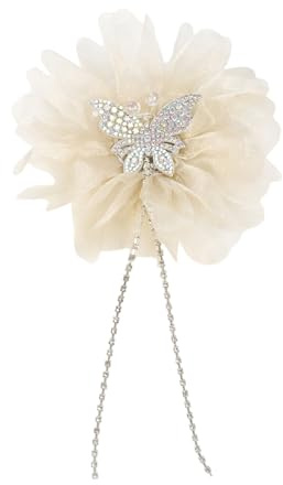 Artistic Flower Crystal Applique Trim for Evening Skirt Clothes Beaded Collar Decors Brooch Sewing on Supply Stylish Hairpiece