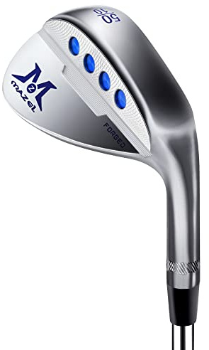 MAZEL Men’s Golf Wedges 48 50 52 54 56 58 60D Steel Sand Wedge Right-Handed | Wider Sole for Easy Glide on Grass ,CNC Milled Face Get More Swing Consistency and Accuracy