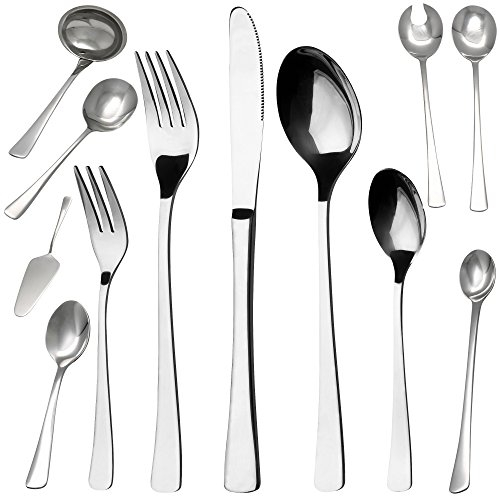 GRÄWE Besteck-Set für 6 Personen, 48-teilig - Tafelbesteck aus Edelstahl mit Spezial- und Servierbesteck, SerieWÜRZBURG