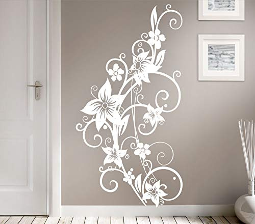 Grandora W951 Wandtattoo Blumenranke weiß (BxH) 58 x 110 cm