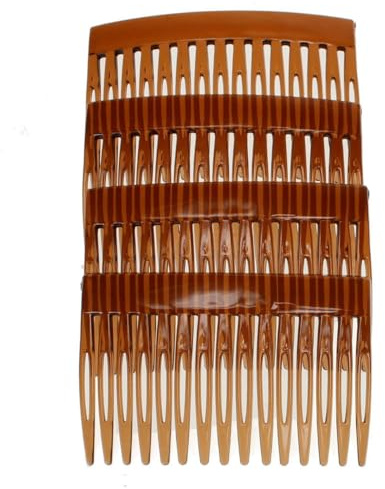 4 Pack of 7cm Tort Brown Plain French Side Hair Combs Slides Grips Clips Hair Accessories for Women Girls by Glitz4Girlz…