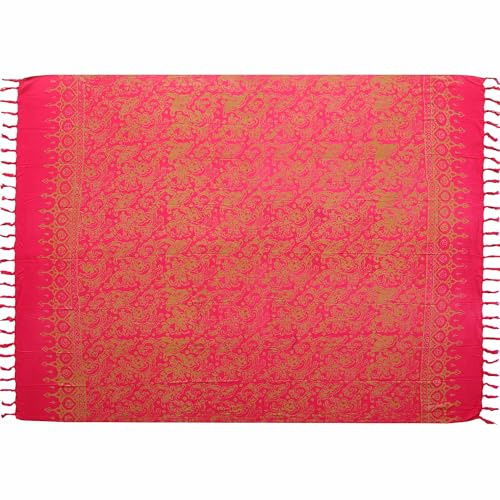 Wogeka Sarong – Blickdichtes luftiges Strandtuch in Rot für Damen & Herren als Pareo Wickelrock Cover Up Strandkleid Wrap für den Strand 53