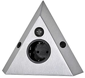 Thebo 17596/D STS 3007-D Ecksteckdose 1-Fach Edelstahl mit Schalter, 240 V