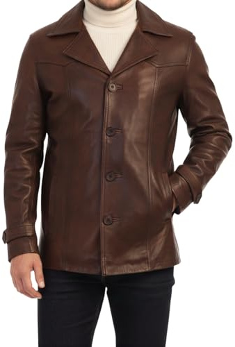 Mens Heist Vintage Brown Leather Jacket - A Perfect Winter Choice for Style-Savvy Men - Real Leather Craftsmanship and Smart Casual Mens Jackets Fit (UK, Alpha, L, Regular, Regular, Brown)