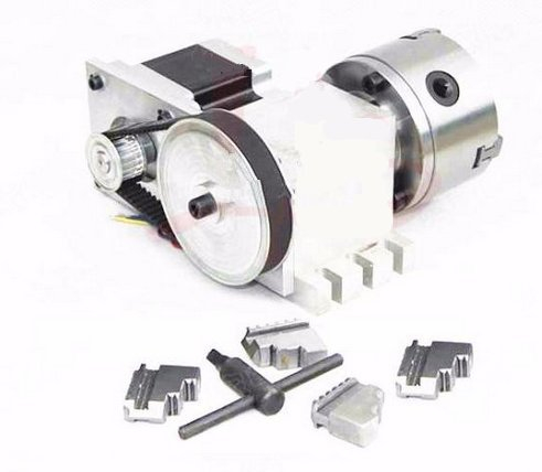 GOWE Mini CNC Router Engraver Parts CNC Machine Rotary Axis 80mm 4 Jaw Chuck for CNC Woodworking Milling Machine