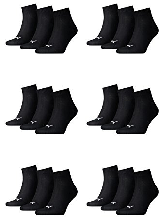 PUMA unisex kvartsstrumpor korta strumpor 271080001 18 par, 200 - svart, 39-42 EU