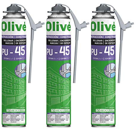 Set di 3 bombolette di schiuma poliuretanica a espansione, 750 ml per vaporizzatore