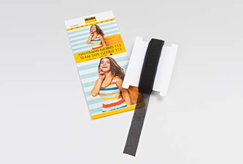 Vlieseline Nahtband Flexibel T15 SB, schwarz1,5 cm x 5m