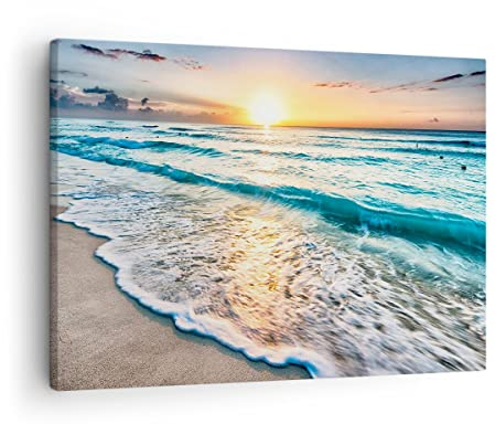 ARTTOR Lienzos decorativos mar ola playa Cuadro Sobre Lienzo Moderno 70x50cm Cuadros Decoracion Salon Dormitorio Cocina Cuadros Pared Imágenes Wall Art Prints Decor Canvas AA70x50-3621
