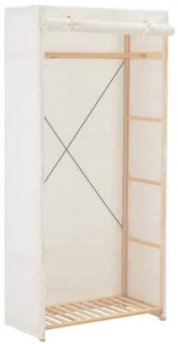 vidaXL Kleiderschrank Weiß 79 x 40 x 170 cm Stoff