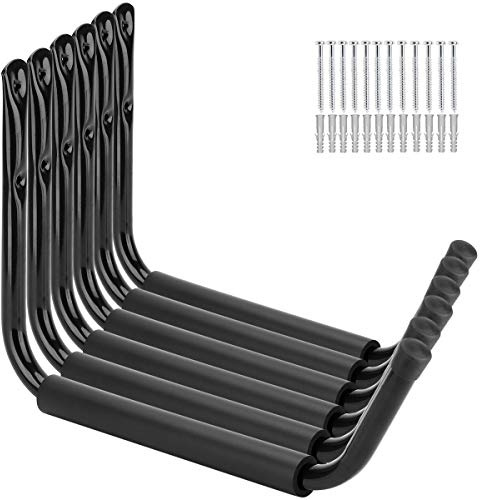 PiPaFox Ganchos de Almacenamiento Pesado Para Garaje, Estante Para Kayak de Brazo Jumbo de 38cm, Paquete de 6 Colgadores de Canoa de Ontaje en Pared