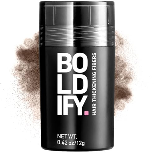 BOLDIFY Hair Fibres (12g) - Fill In Thinning and Fine Hair for an Instantly Fuller, Thicker Look - 14 Shades for Women and Men - Medium Brown