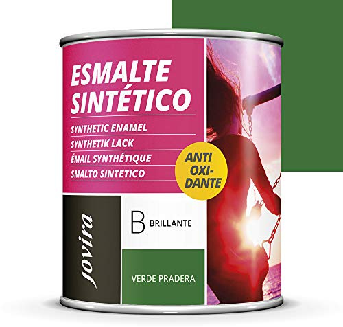 JOVIRA PINTURAS Esmalte Directo sobre Óxido Antioxidante Brillo. Protección y decoración de superficies de acero, hierro y madera, hierro y acero. (750 Mililitros, verde primavera)