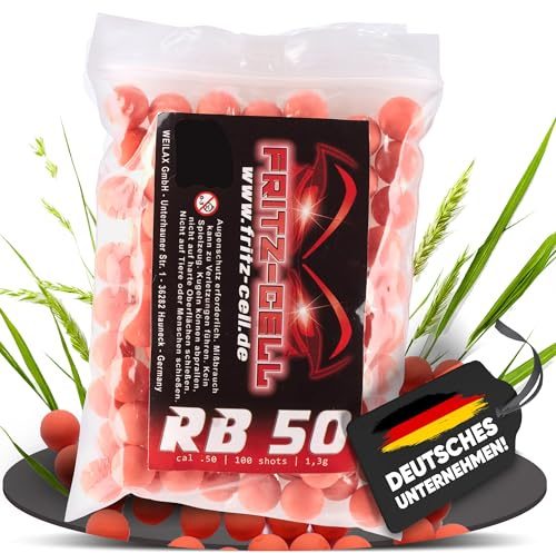 Fritz-Cell Rubberballs Kaliber .50 Gummigeschosse orange – 100 Stück
