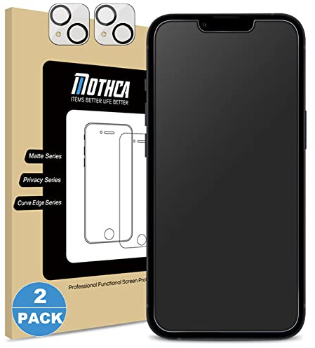Mothca Matte Schutzfolie für iPhone 13 Mini, 2 Stück + 2 Kameraschutz | Matte Displayschutzfolie mit Montagerahmen, Anti-Glare Screen Protector, Nano-Ätztechnik, Anti-Fingerabdruck, 9H-Hartglas