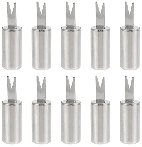 HEMOTON 10Pcs Sweetcorn Holders, Corn Cob Holders Stainless Steel Corn on The Cob Skewers Fruit Food Forks Corn Forks Prong for Outdoor BBQ Cooking Kitchen Tool Silver, (X5B91NZU1934D11V)
